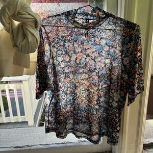 By Anthropologie Half-Sleeve Mesh Top